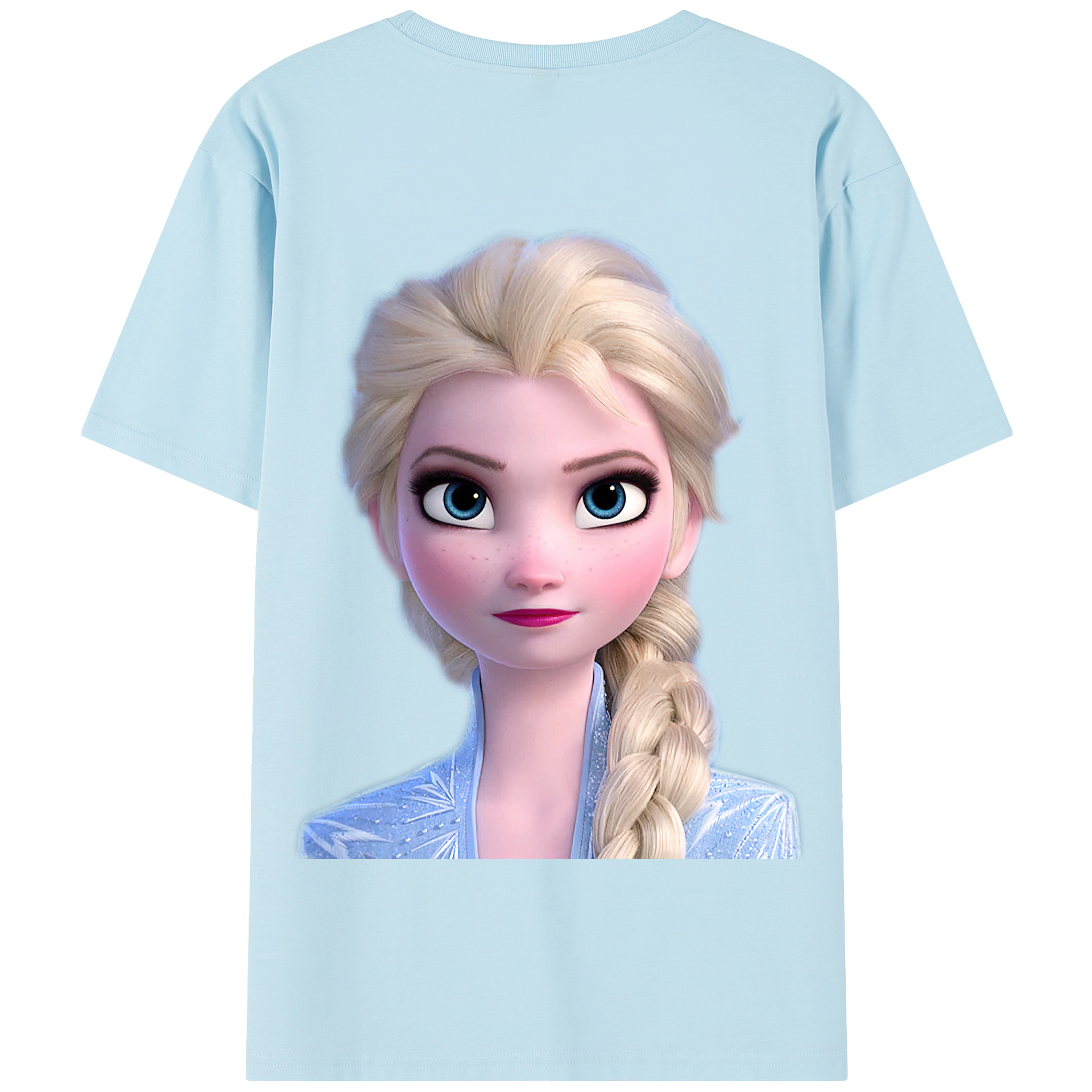 （画像用） アナと雪の女王 アンナ エルサ Frozen Anna Elsa 綿100％半袖Tシャツ（背面プリント）